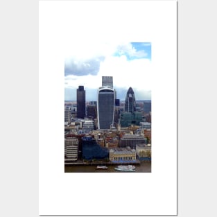 London City Skyline Cityscape England Posters and Art